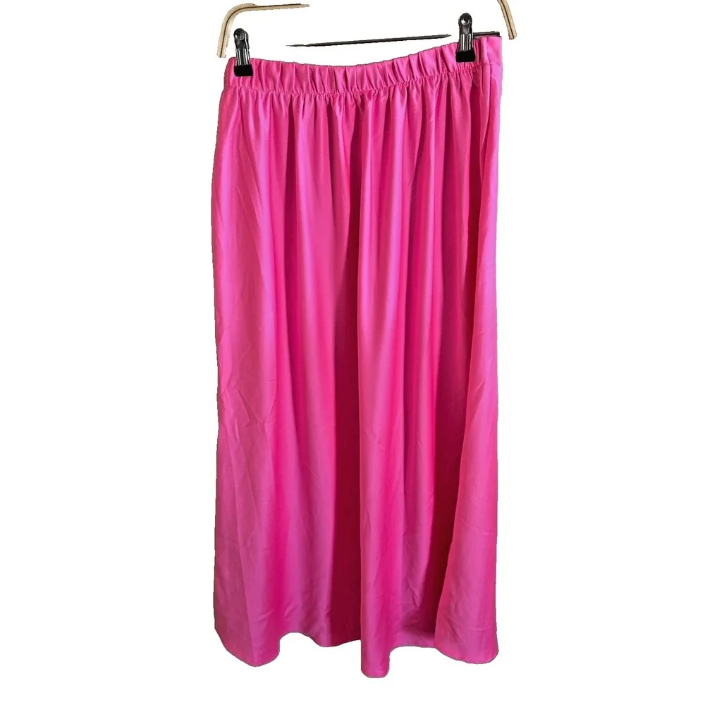 Haute Monde‎ Womens Pleated Midi Skirt Belted Accordion Pink HMS40371 Size M NWT